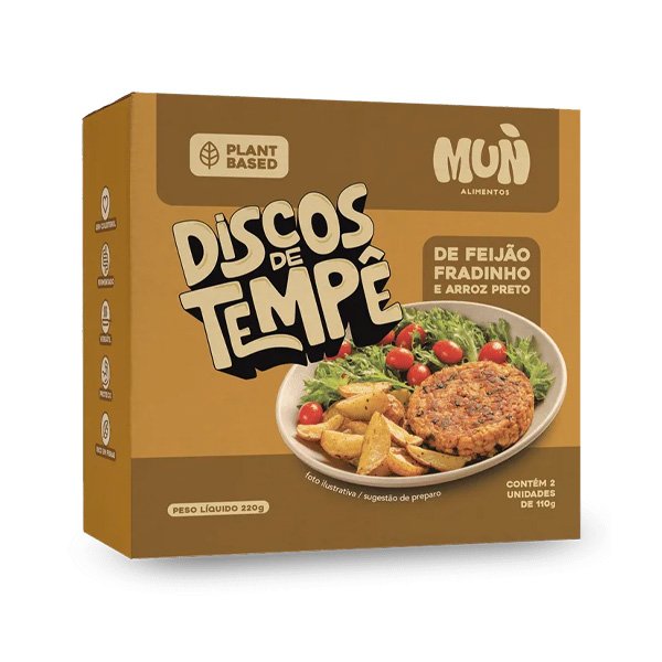 Discos de Tempê de Feijão Fradinho e Arroz Negro