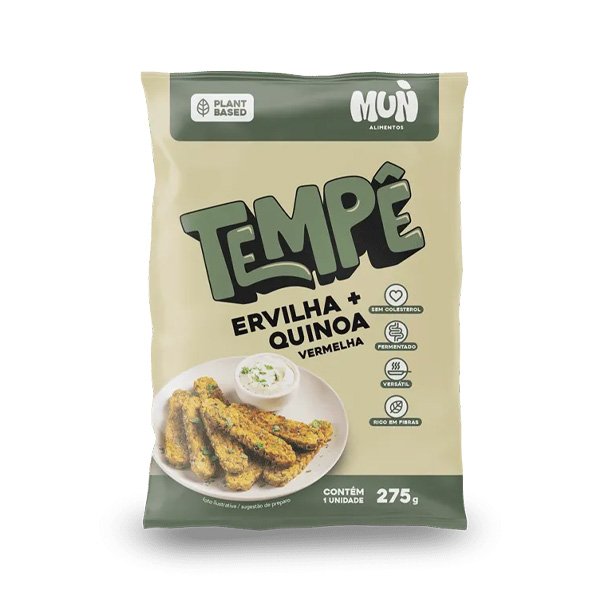 Tempê de Ervilha com Quinoa Vermelha