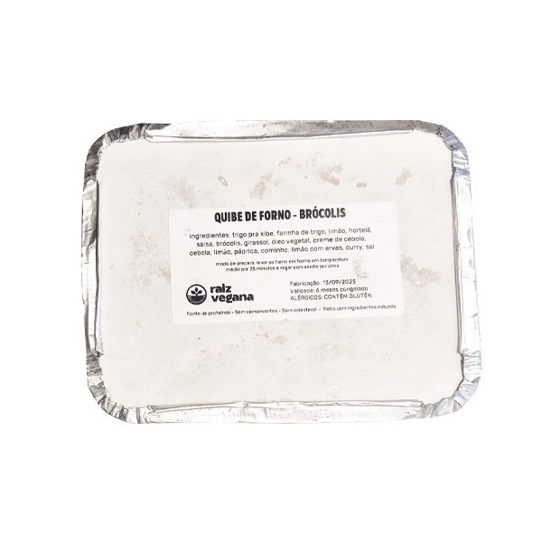 Quibe de Forno Brócolis Raiz Vegana