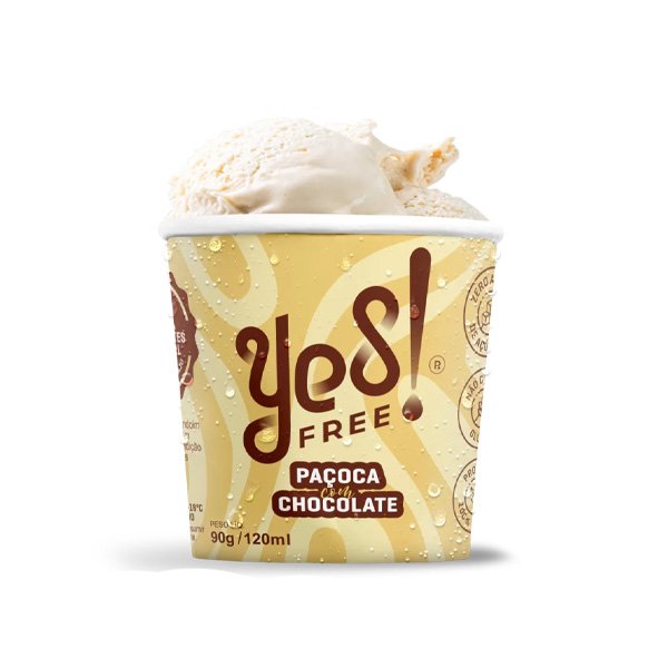 Sorvete de Paçoca c/ Chocolate Zero P Yes Free
