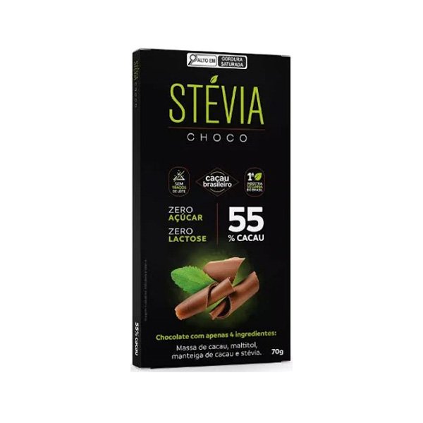 Chocolate 55% Cacau StéviaChoco