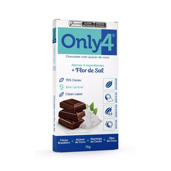 Chocolate 70% Cacau c/ Flor de Sal Only 4